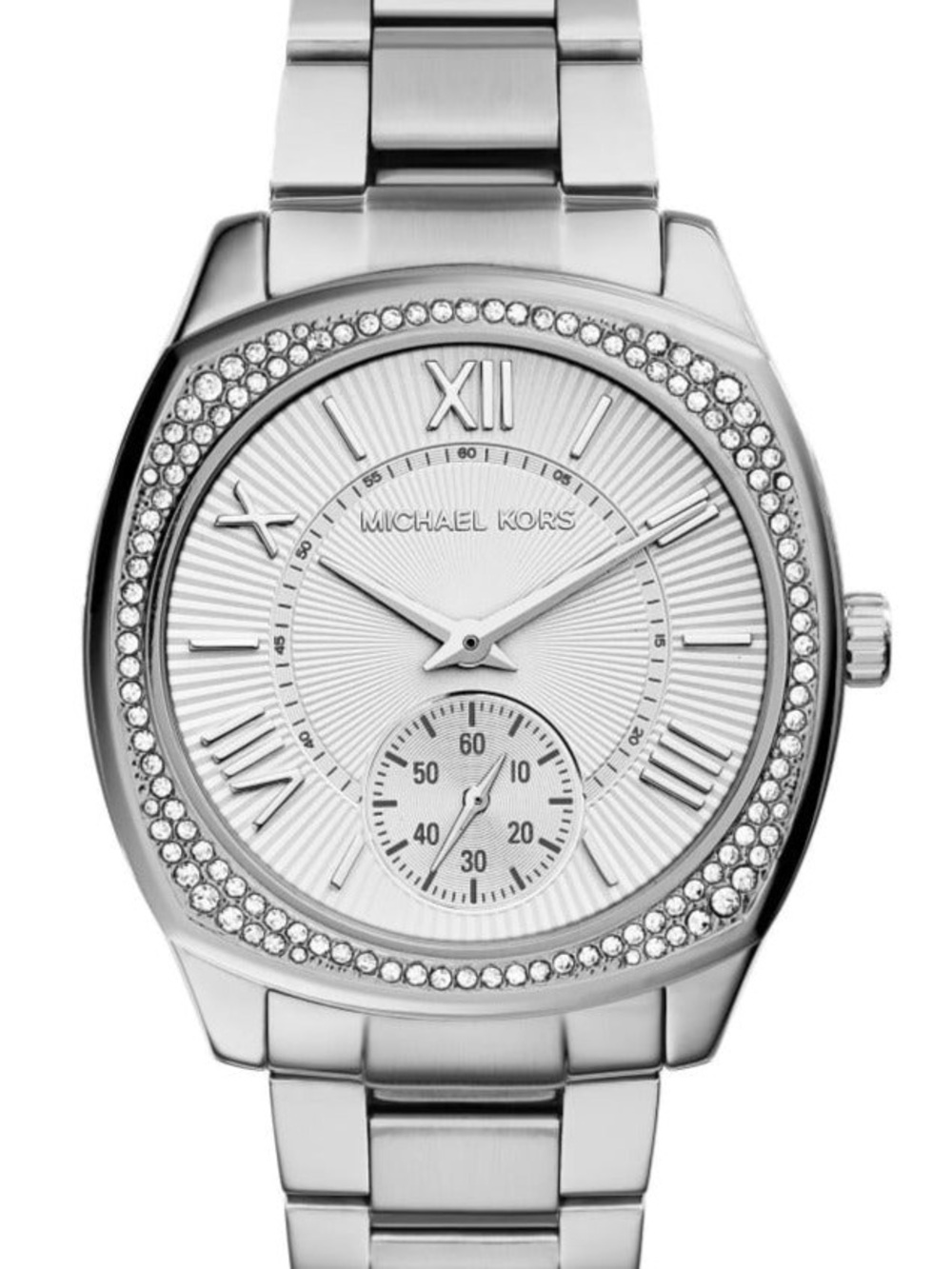Michael Kors Silver Crystal-Accent Women's Bracelet Watch